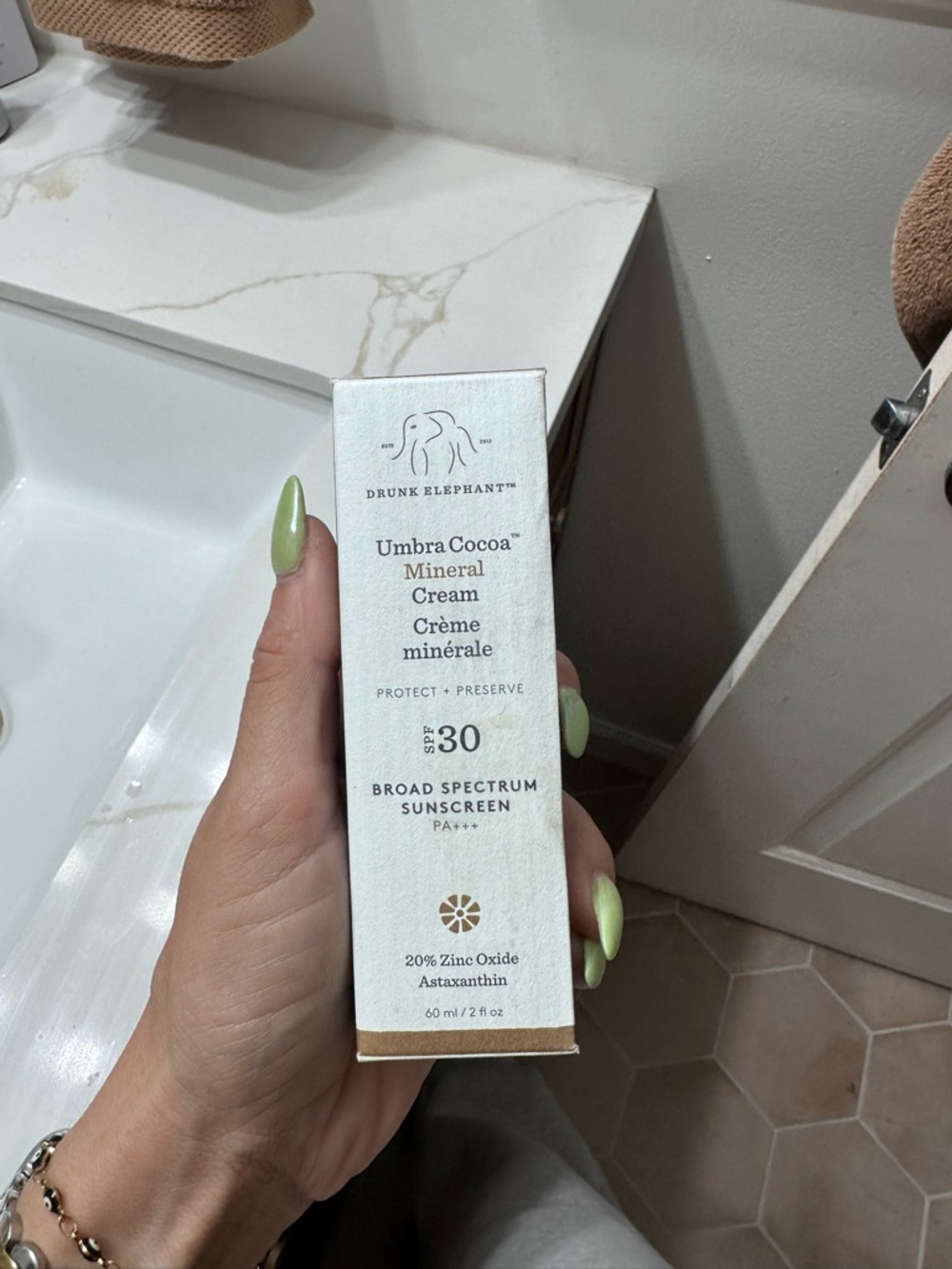 Drunk Elephant Umbra Cocoa Mineral Cream SPF 30 - White Box with Brown Accent